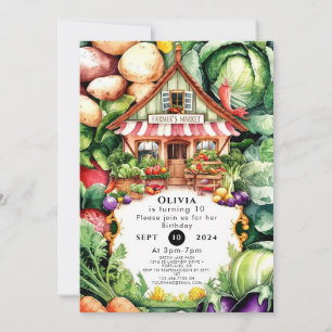 Städtischer Bauer Markt Geburtstag Einladung