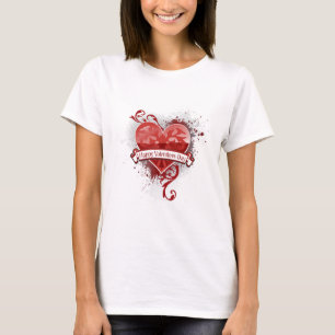 Städtischer Chic-glückliches Valentinstag-Herz T-Shirt