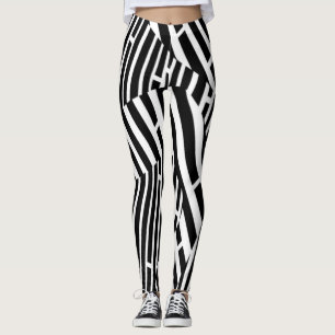 Städtischer ElementB&W abstrakter Zebra Stripes Leggings