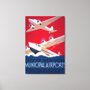 Städtischer Flughafen-Vintages Plakat New York Leinwanddruck