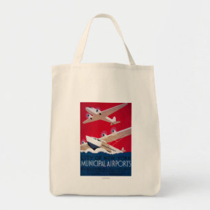Städtischer Flughafen-Vintages Plakat New York Tragetasche