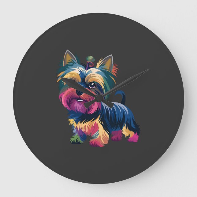Städtischer Graffiti-Hund Große Wanduhr (Vorderseite)