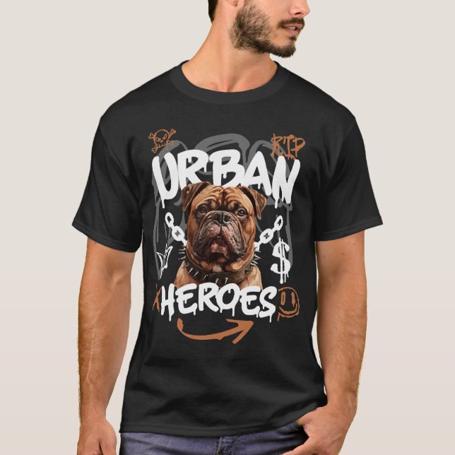 Städtischer Held Hund T-Shirt (Vorderseite)