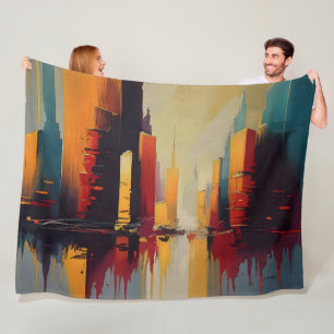 Städtischer Puls – Abstrakte Stadt im vertikalen R Fleecedecke