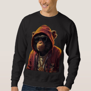 Städtischer Schimpanse – Cooler Schimpanse mit Hoo Sweatshirt