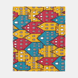 Städtisches Abstrakt: Vintage-Stadtmuster Fleecedecke