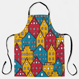 Städtisches Abstrakt: Vintage-Stadtmuster Schürze