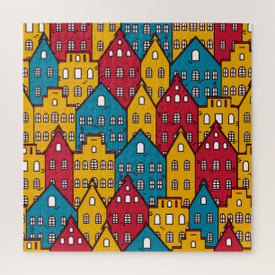 Städtisches abstrakt: Vintages Stadtbild Puzzle