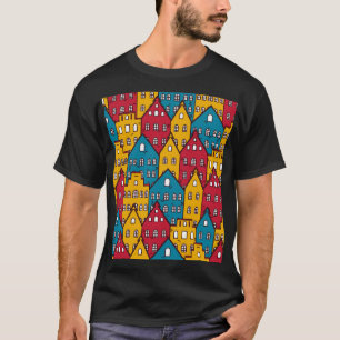 Städtisches abstrakt: Vintages Stadtbild T-Shirt