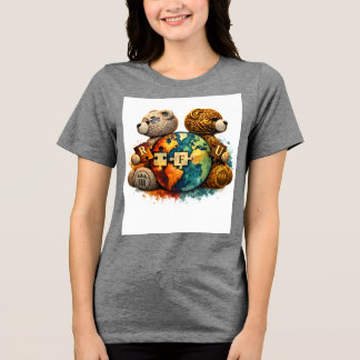 Städtisches Bär-Grafik-T-Shirt Tri-Blend Shirt