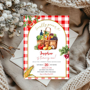 Städtisches Bauernmarktthema Geburtstagsmädchen Einladung