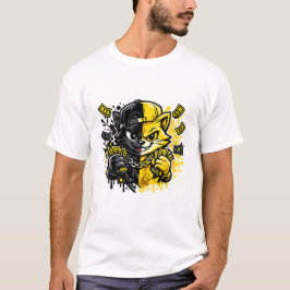 Städtisches Graffiti-Katze-Design T-Shirt