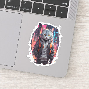Städtisches Katzendesign Aufkleber