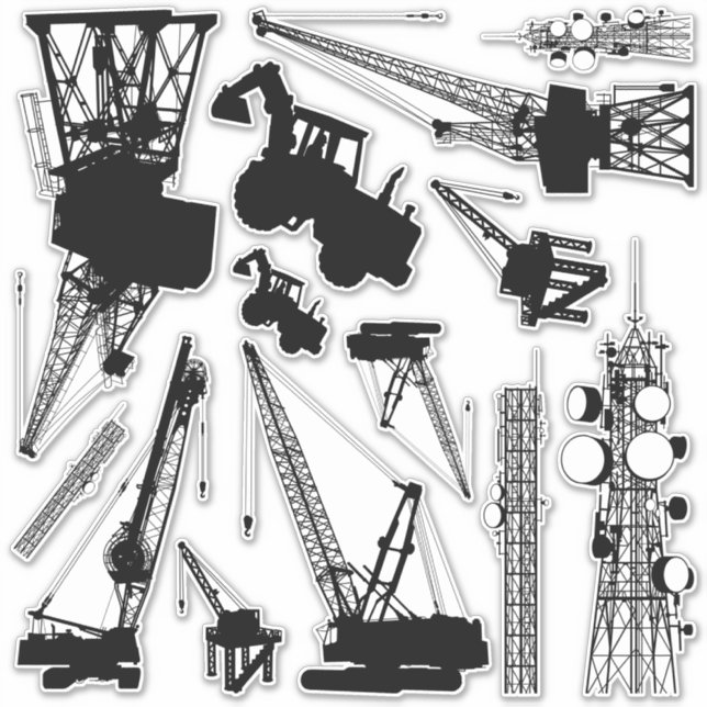 Städtisches Landschaftsaufkleber-Set Aufkleber (Vorderseite)