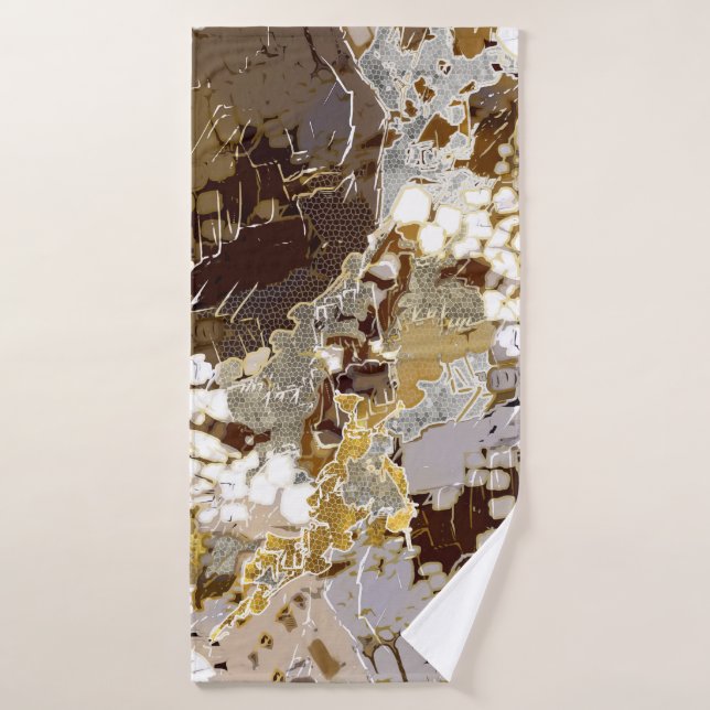 Städtisches, modernes, abstraktes Muster, weißes,  Badehandtuch (Badehandtuch)