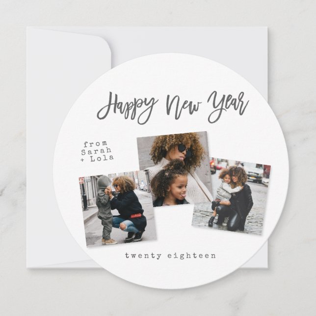 STÄDTISCHES MODERNES GLÜCKLICHES NEUJAHR FEIERTAGSKARTE (Vorderseite)