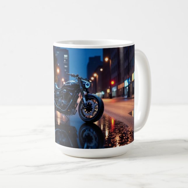 Städtisches Nachtmotorrad Kaffeetasse (VorderseiteRechts)
