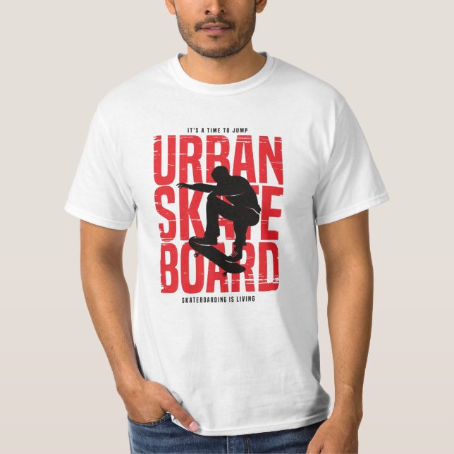 Städtisches Skateboard T-Shirt (Vorderseite)
