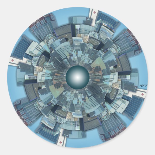 Städtisches Sprachen Runder Aufkleber (Vorderseite)