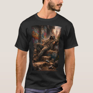 Städtisches Straßenleben Graffiti-Wandkunst T-Shirt