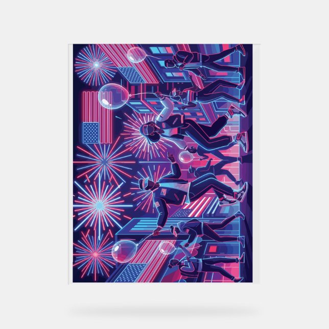 Städtisches Unabhängigkeitstags-Straßenfest Acrylschild (Vorderseite)