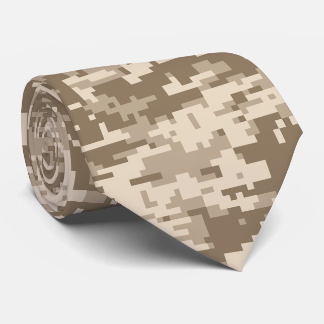 Städtisches Wüsten-Digital-Camouflage-Muster Krawatte (Gerollt)