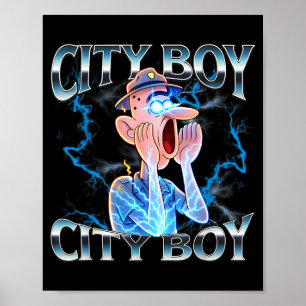 Stadtjunge Brainrot Meme Reaktion laut lustige Car Poster