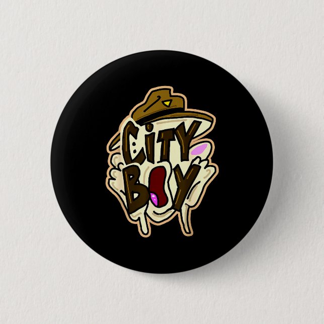 Stadtjungen-Meme  Button (Vorderseite)