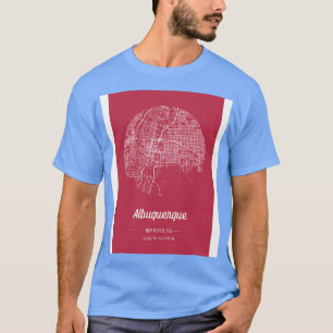 Stadtkarte in rot Albuquerque New Mexico USA mit T-Shirt