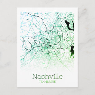 Stadtkarte Nashville Postkarte