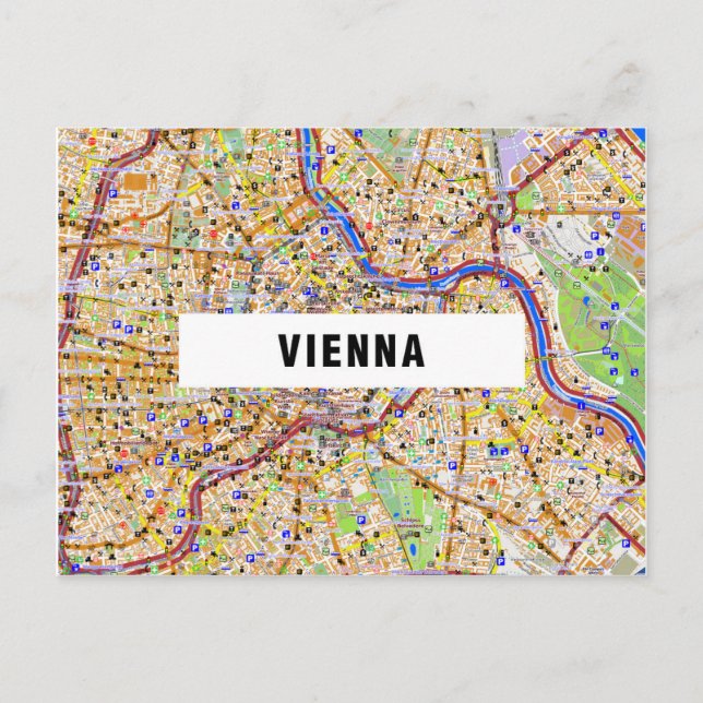 STADTKARTE POSTCARDS in Wien Postkarte (Vorderseite)