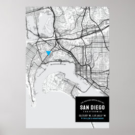 Stadtkarte San Diego + Ort markieren Poster