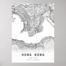 Stadtkarte von Hongkong Poster