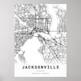 Stadtkarte von Jacksonville Poster