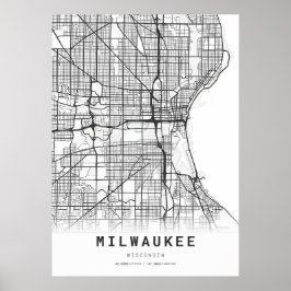Stadtkarte von Milwaukee Poster