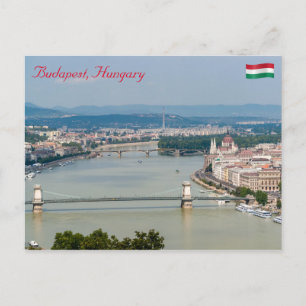 Stadtlandschaft der Donau in Budapest - Ungarn Postkarte