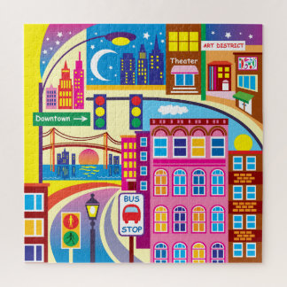Stadtlandschaft Farben Puzzle