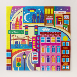 Stadtlandschaft Farben Puzzle