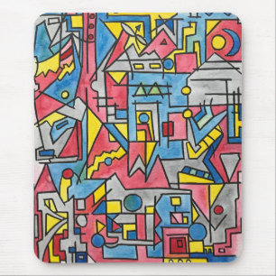 Stadtlandschaft- Moderne Bauhaus-Geometrische Wass Mousepad