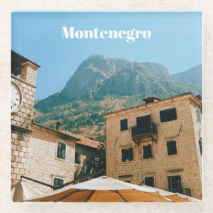 Stadtlandschaft Montenegro Glasuntersetzer