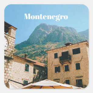 Stadtlandschaft von Montenegro Quadratischer Aufkleber