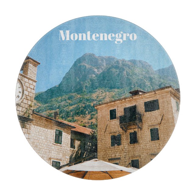 Stadtlandschaft von Montenegro Schneidebrett (Vorderseite)