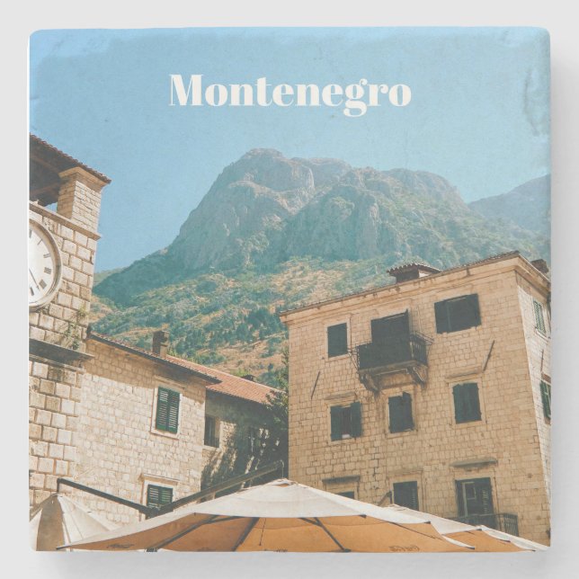 Stadtlandschaft von Montenegro Steinuntersetzer (Vorderseite)