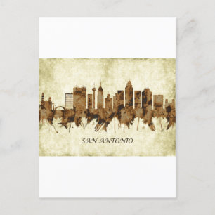 Stadtlandschaft von San Antonio Texas Einladungspostkarte
