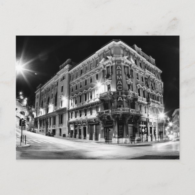 Stadtlicht und Gebäude nachts Postkarte (Vorderseite)