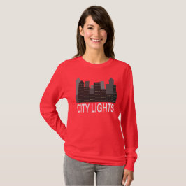 Stadtlichter Urbane Skyline Nacht Ästhetik  T-Shirt