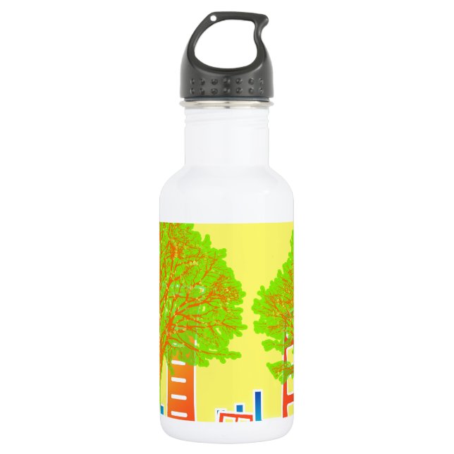 Stadtmensch-Regenbogen-buntes Schicksal Edelstahlflasche (Vorderseite)