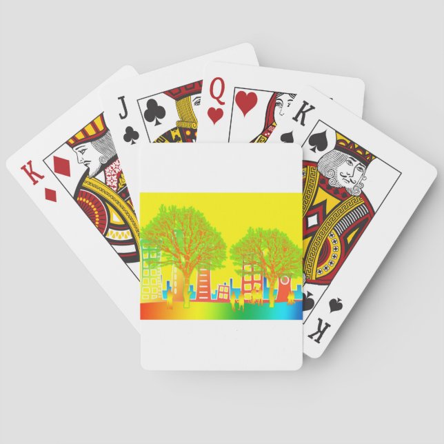 Stadtmensch-Regenbogen-buntes Schicksal Spielkarten (Rückseite)