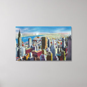 Stadtmitte-Skyline-Ansicht in Richtung zu East Leinwanddruck