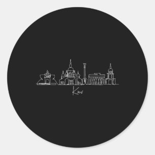 Stadtpanorama Kiew Ukraine Runder Aufkleber